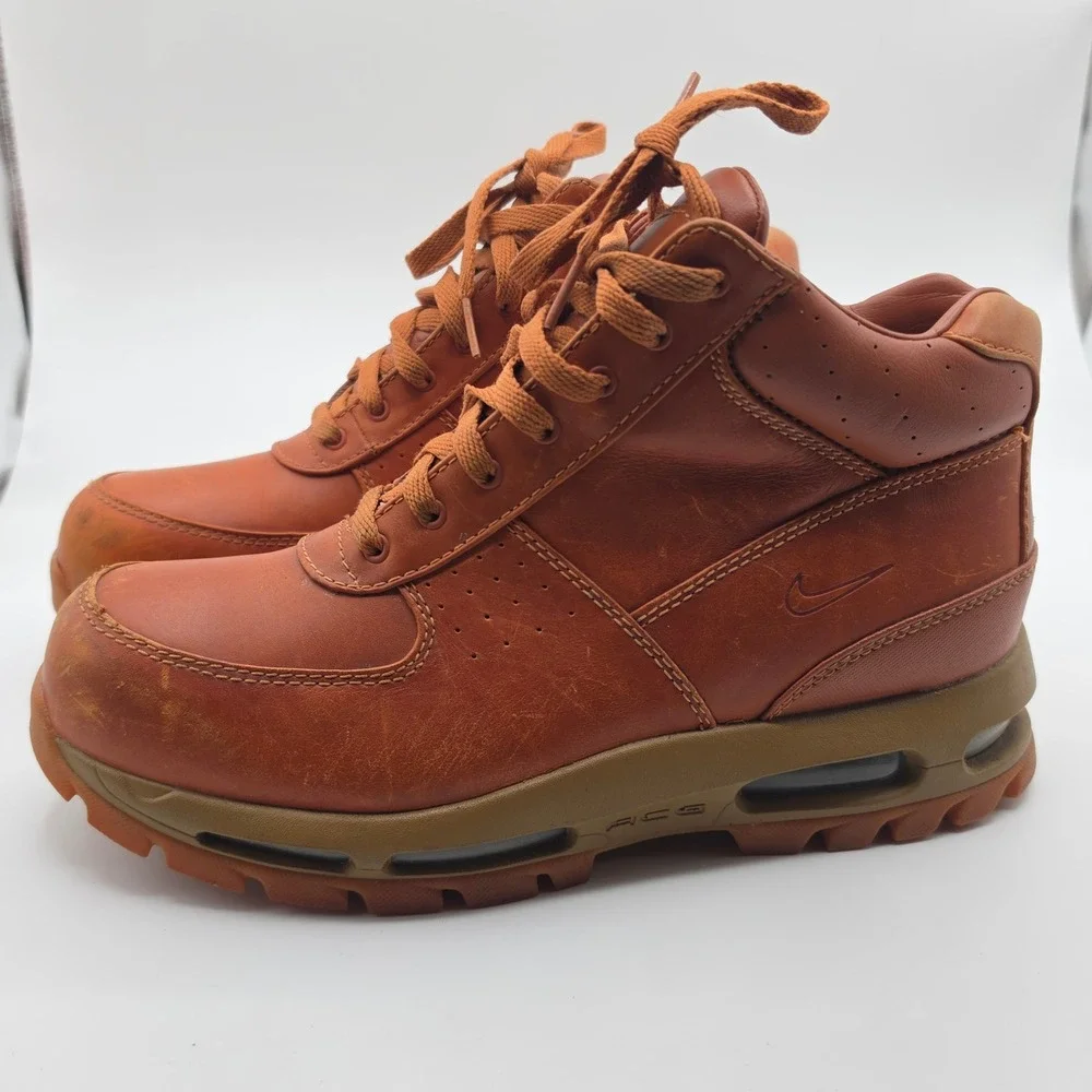 Nike ACG Air Max Goadome Mens 9.5 Brown Leather Hiking Boots Outdoor